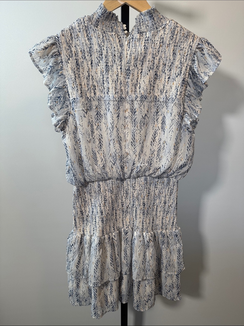 Aqua Smocked Ruffle Mini Dress - Picture 2 of 4